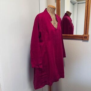 Bodil Fuchsia Linen Tunic NWOT